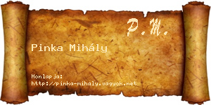 Pinka Mihály névjegykártya